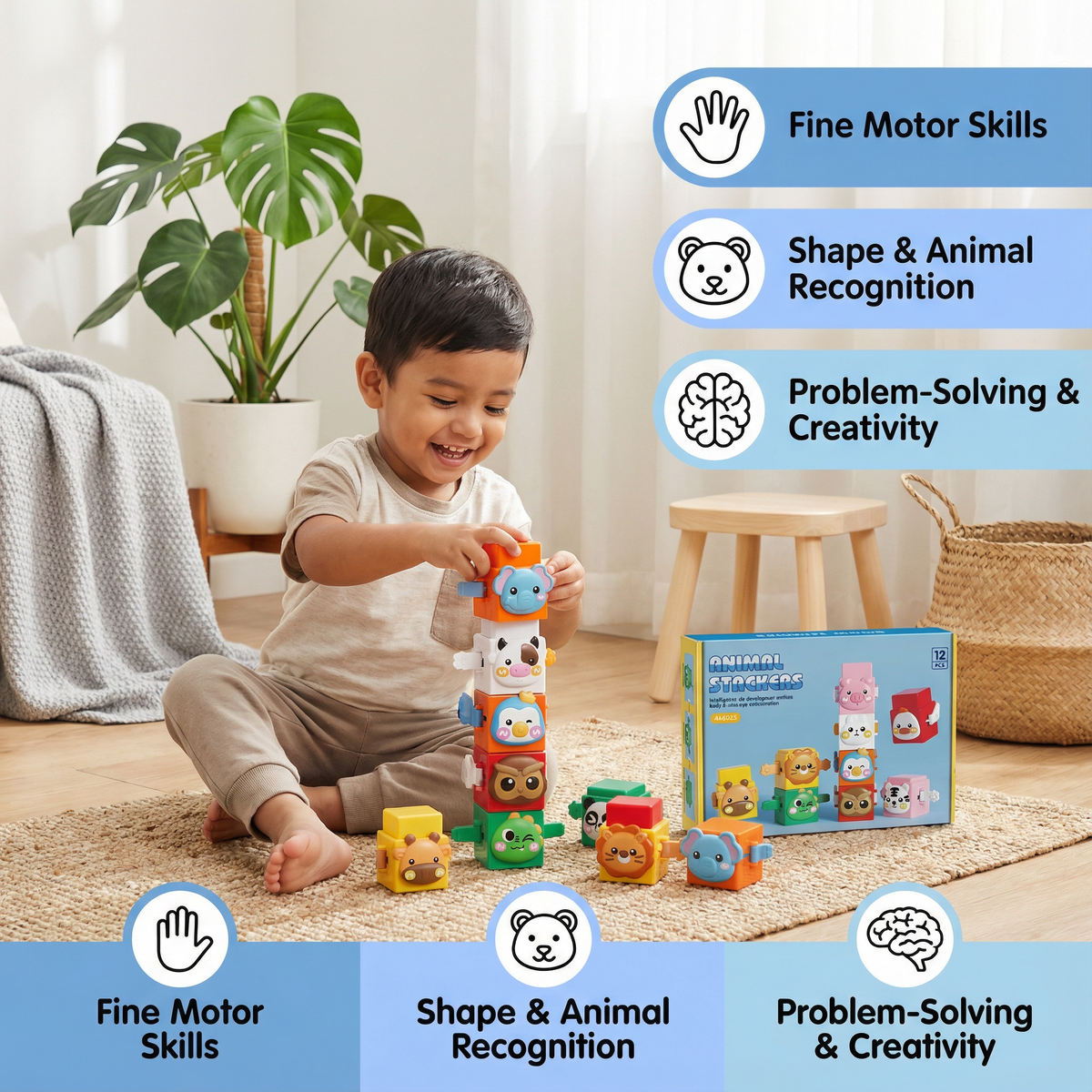 Educational Montessori Animal Stacking Toy