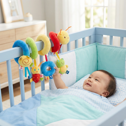 3-in-1 Caterpillar Rattle Toy for Home and On-the-Go