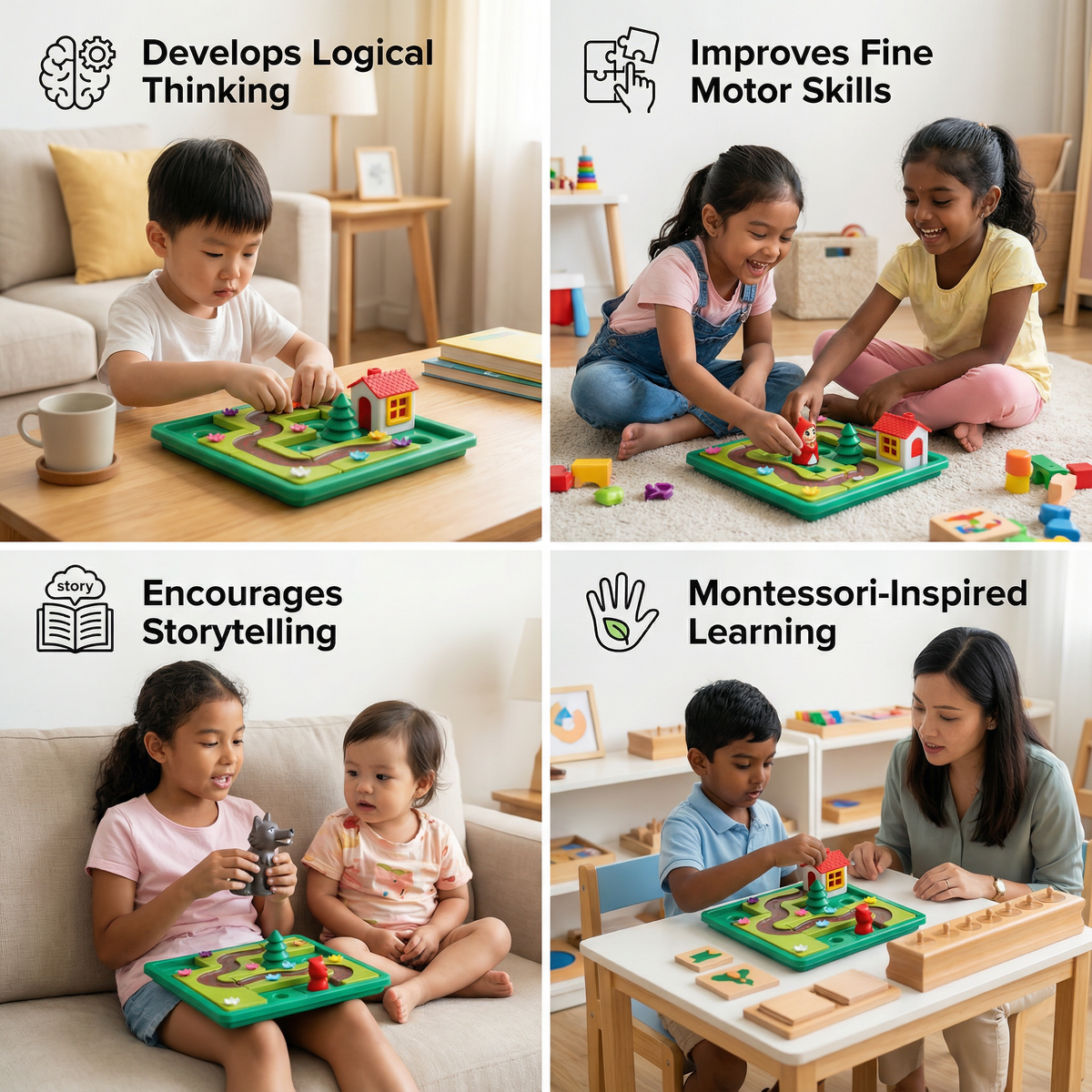 Montessori Little Red Riding Hood Puzzle and Dexterity Game