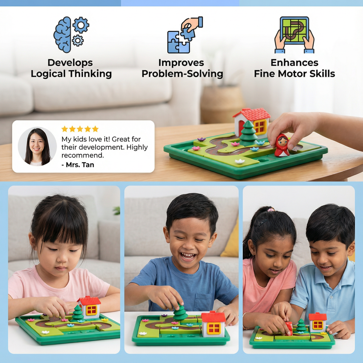 Montessori Little Red Riding Hood Puzzle and Dexterity Game