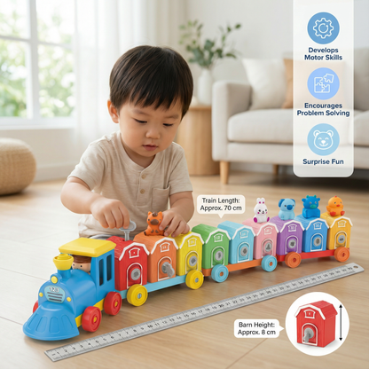 Montessori Farm Learning Train Toy for Kids