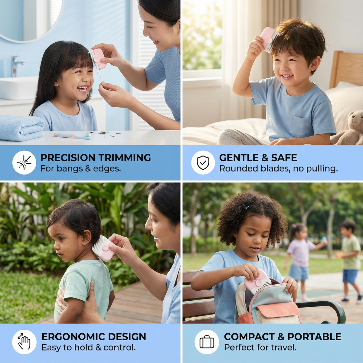 Child-Friendly and Gentle Haircut Comb