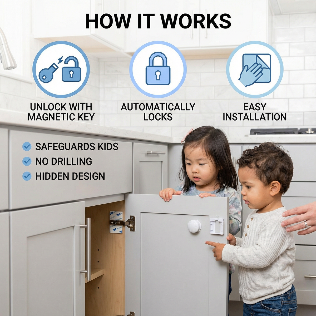 Magnetic Child Safety Cabinet and Door Set