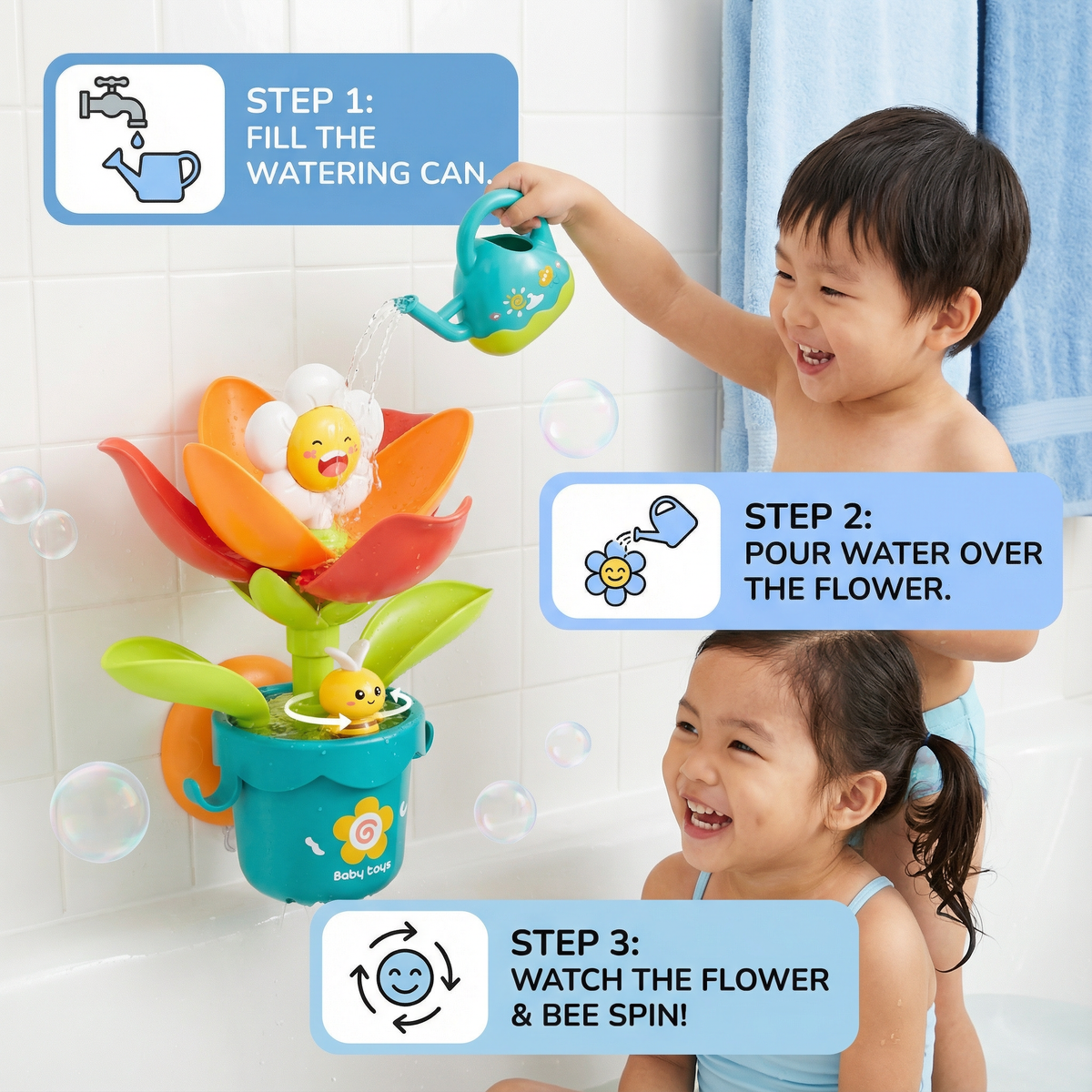 Flower Fun Bath Toy with Watering Can