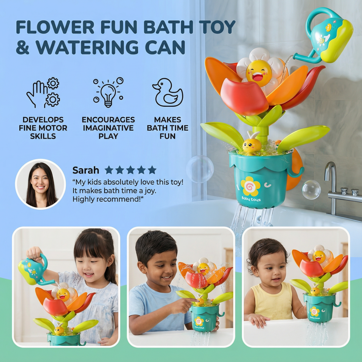 Flower Fun Bath Toy with Watering Can