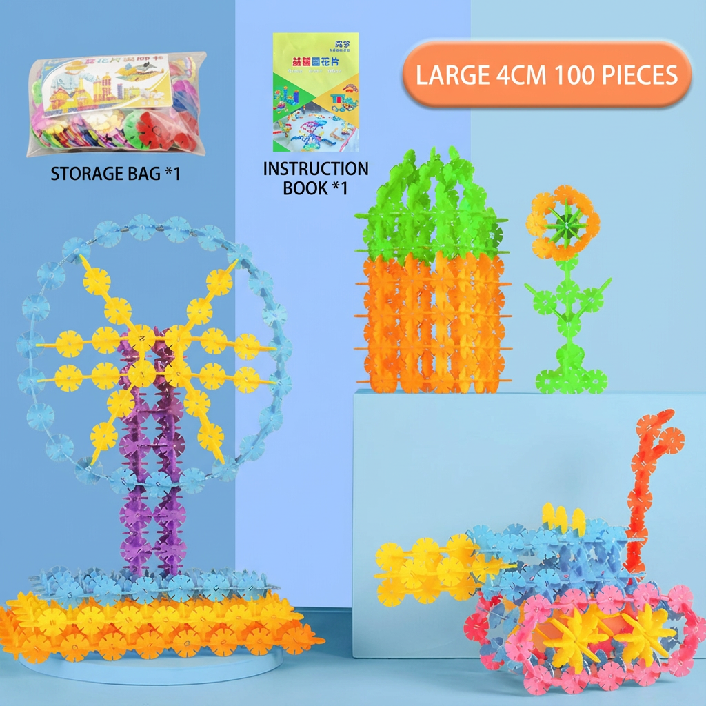 Snowflake-Shaped Montessori Building Blocks