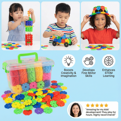 Snowflake-Shaped Montessori Building Blocks