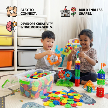 Snowflake-Shaped Montessori Building Blocks