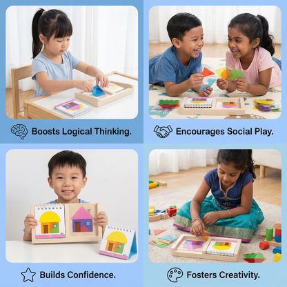 Geometric Colours and Shapes Puzzle Game – Promotes Logical Thinking