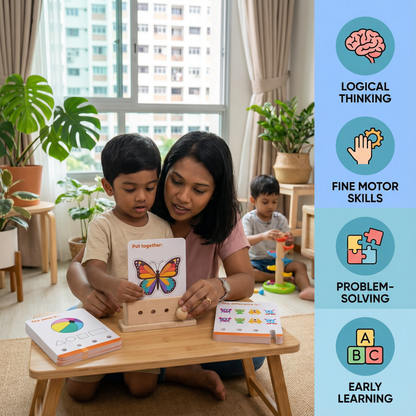 Wooden Logic Decoding Learning Game for Children - Promoting Early Skills