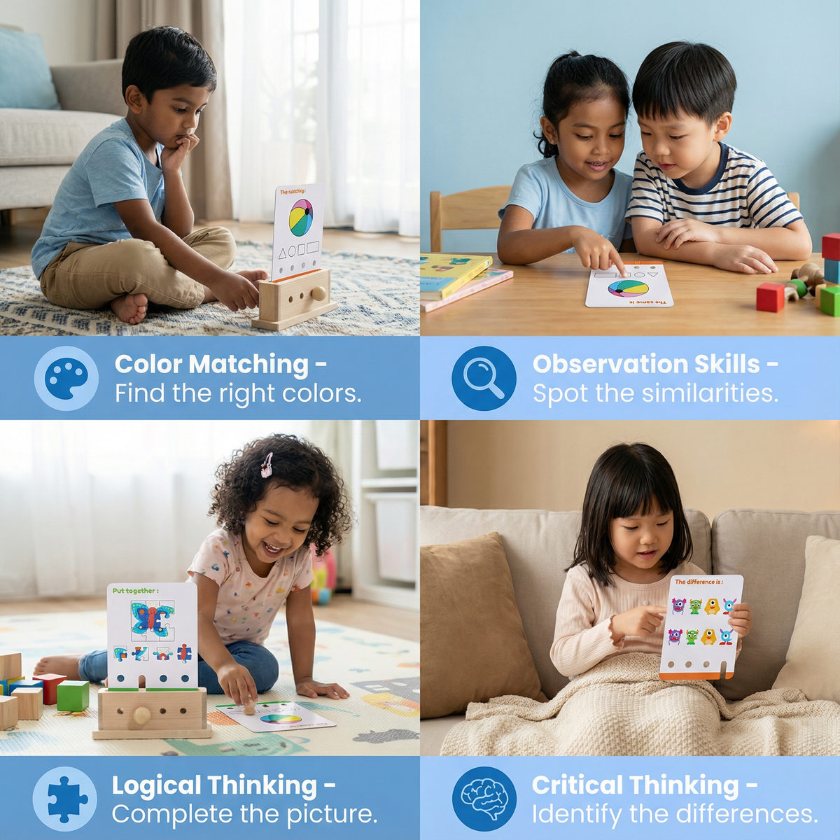 Wooden Logic Decoding Learning Game for Children - Promoting Early Skills