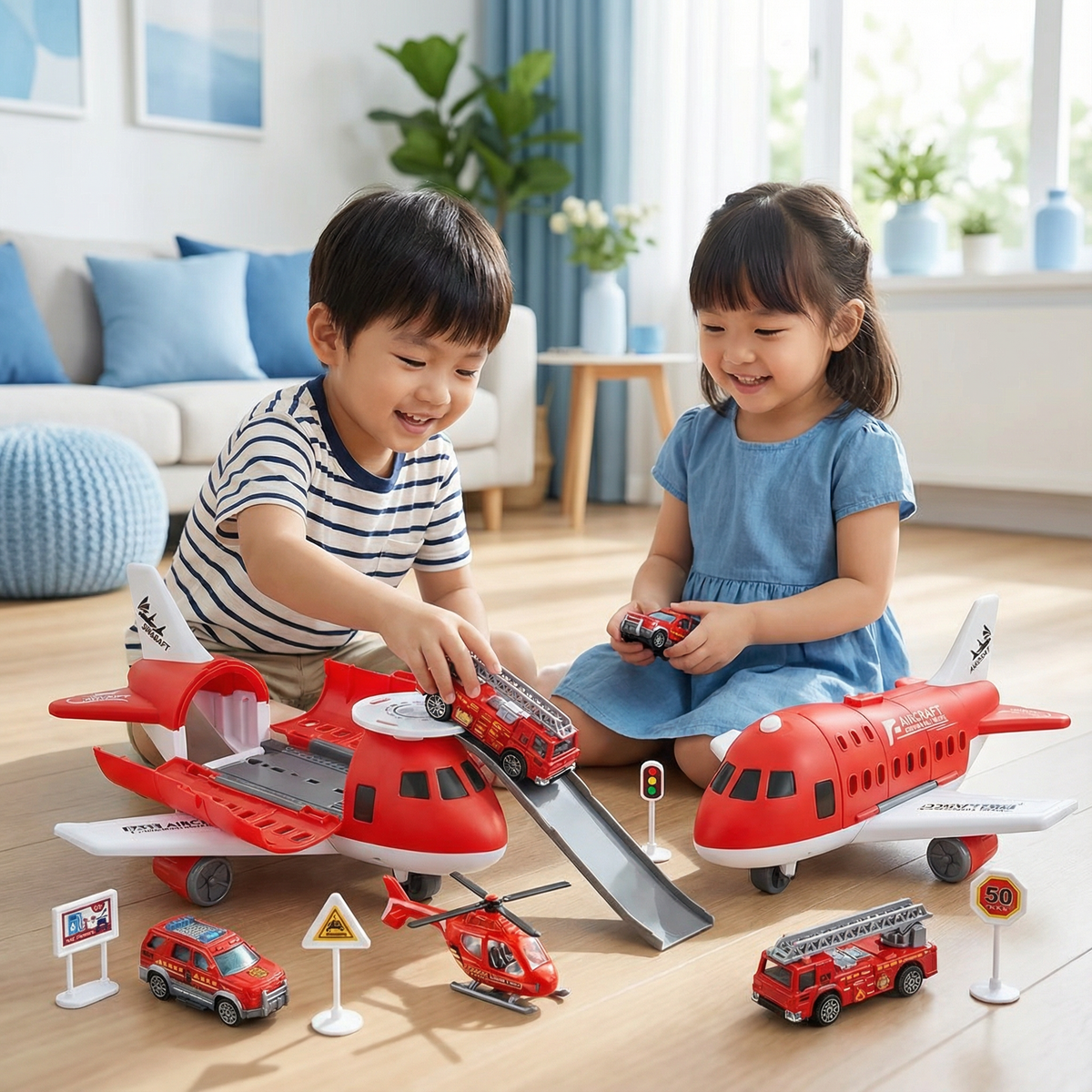 Airplane and Vehicle Play Set
