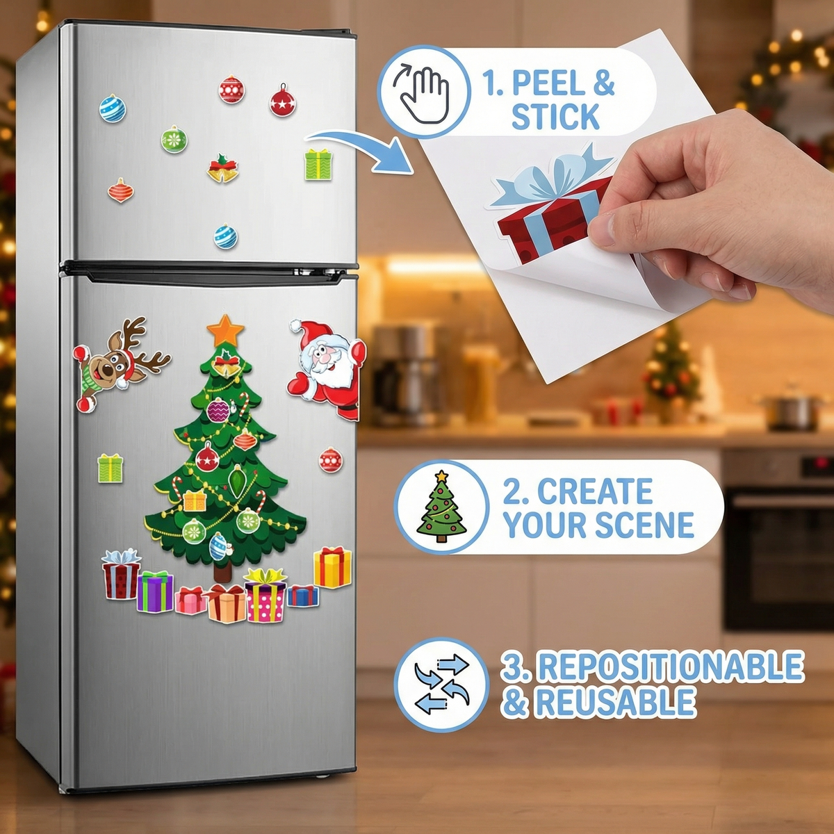 Christmas Montessori Magnetic Sticker Set for DIY Decorating