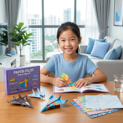 Origami Paper Aeroplane Building Set with Instructions