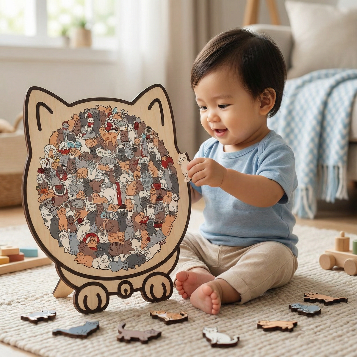 Wooden Cat Puzzle