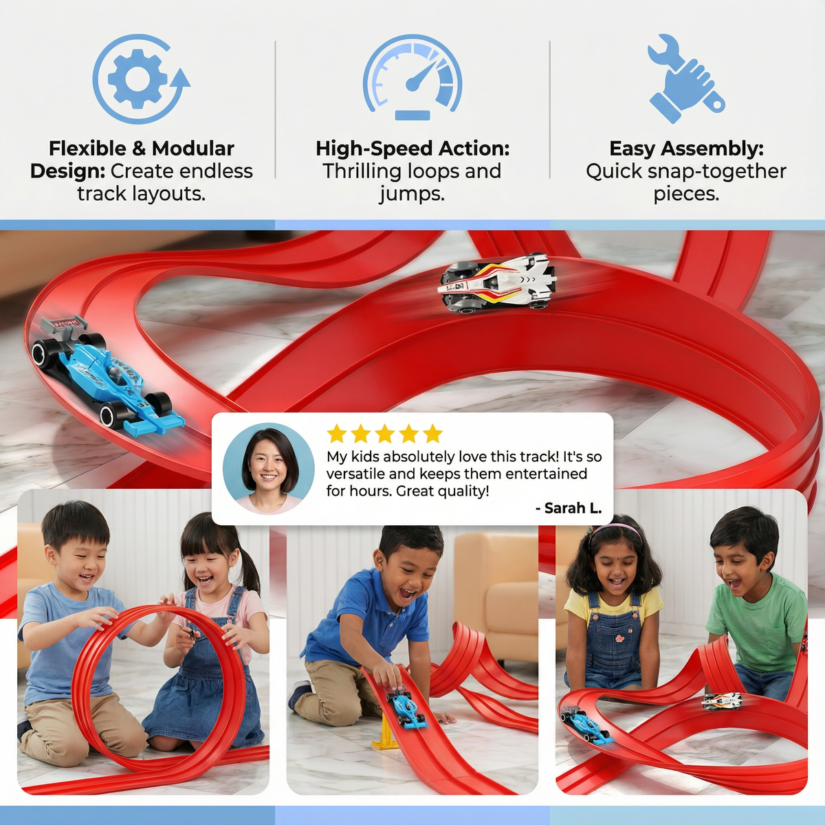 Flexible Modular Race Track Set