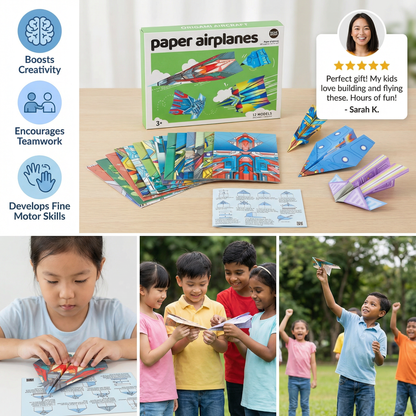 Paper Aeroplane Building Set with Instructions