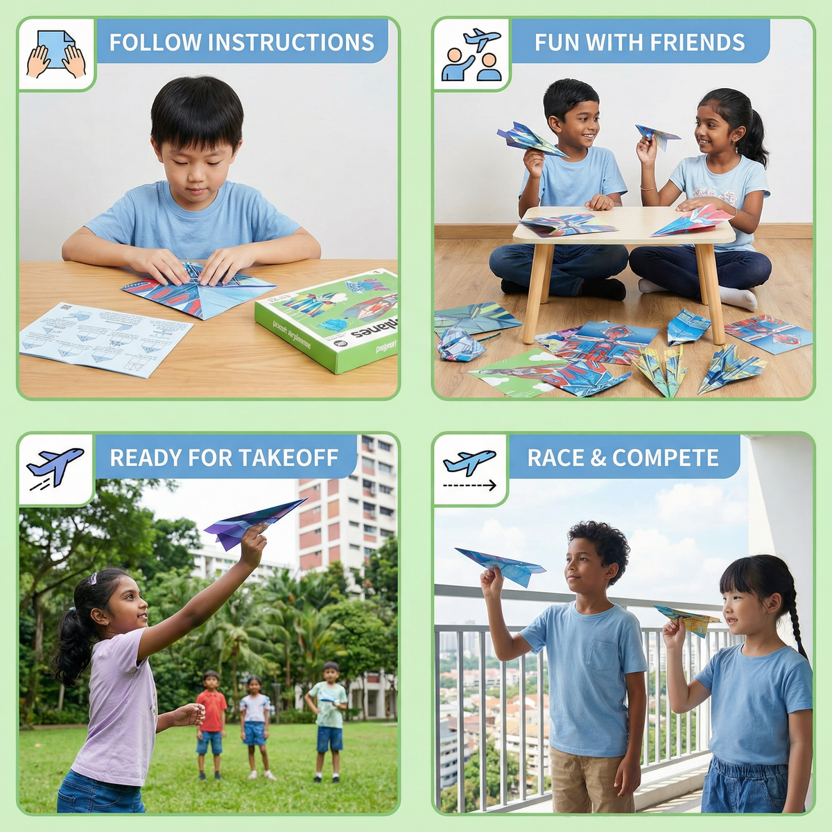 Paper Aeroplane Building Set with Instructions