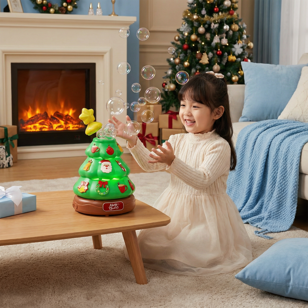 Musical Bubble Christmas Tree with Stickers for Decorating