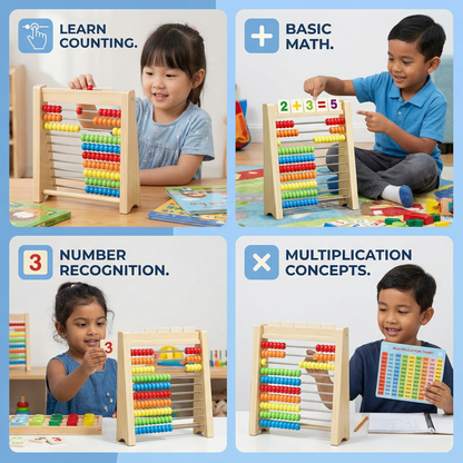 Wooden Counting Frame for Learning Numbers and Maths