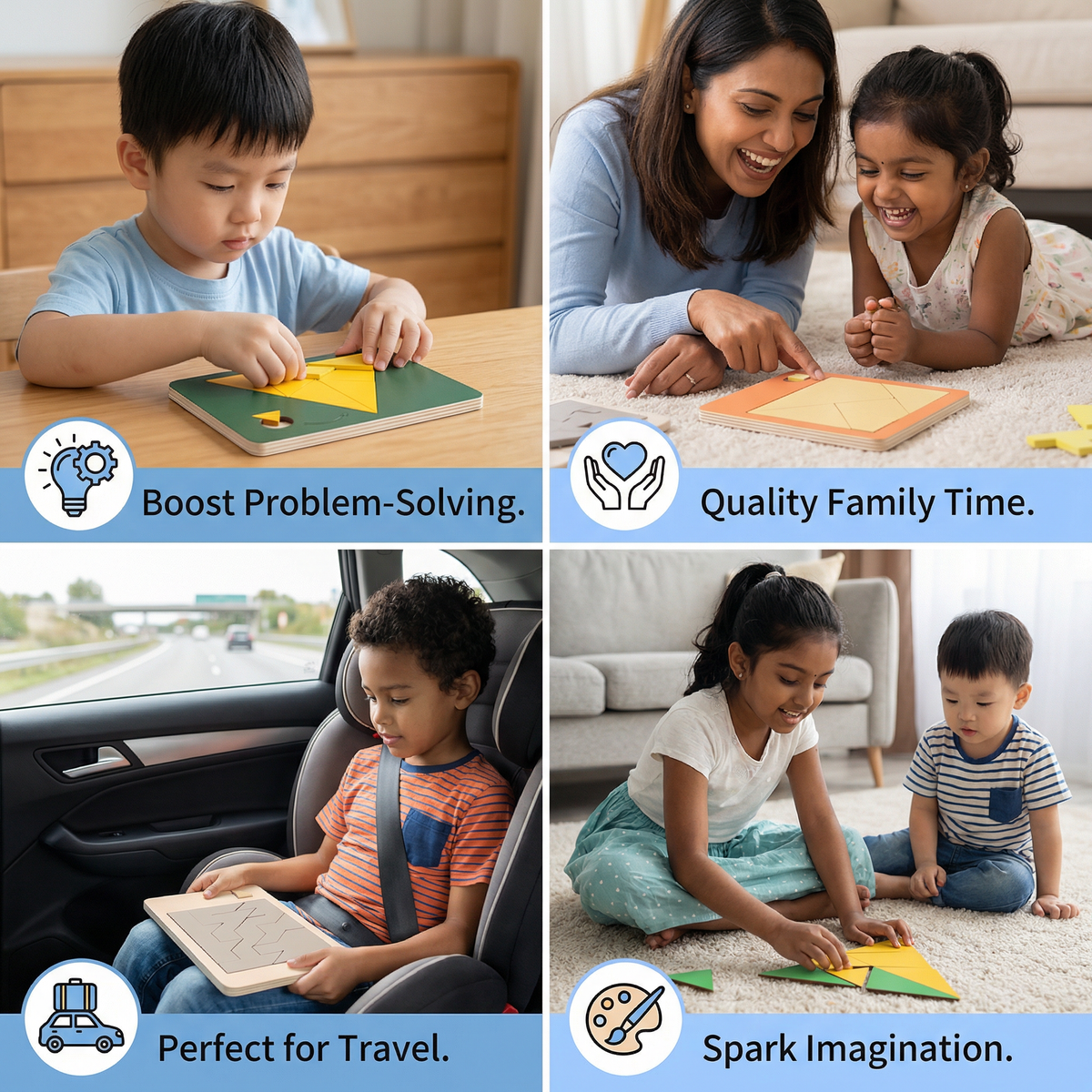 Wooden Tangram Puzzle Game