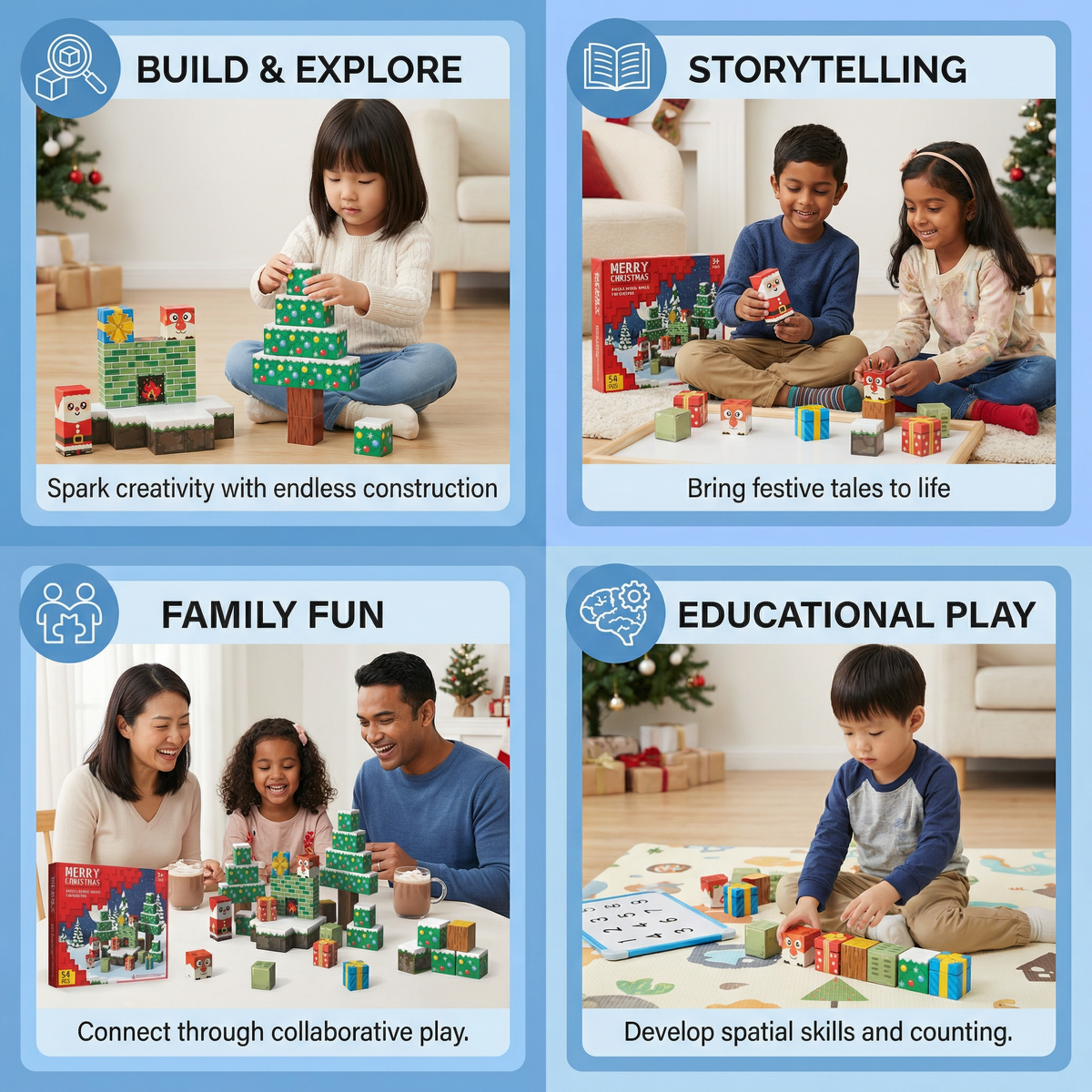 Christmas Magnetic Building Cubes