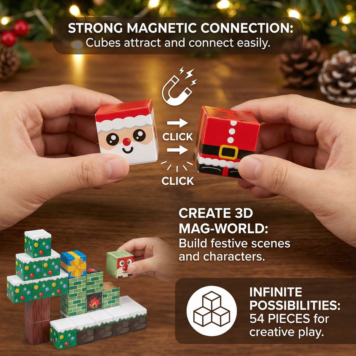 Christmas Magnetic Building Cubes
