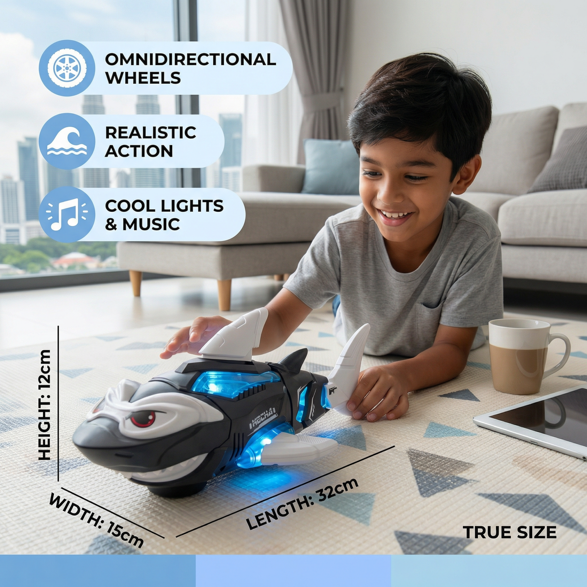 Glowing Musical Shark Toy for Kids