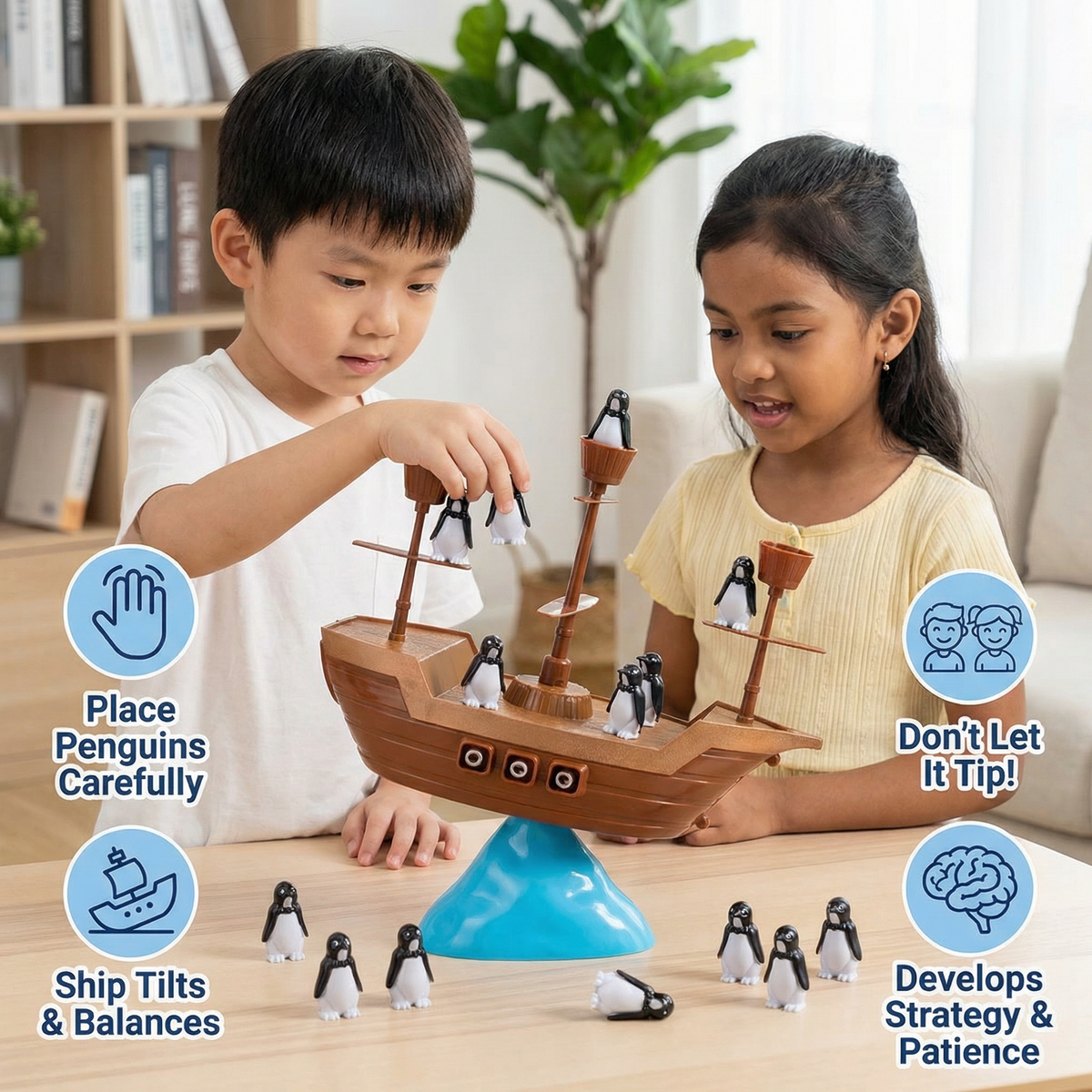 Penguin Pirate Ship Balance Game
