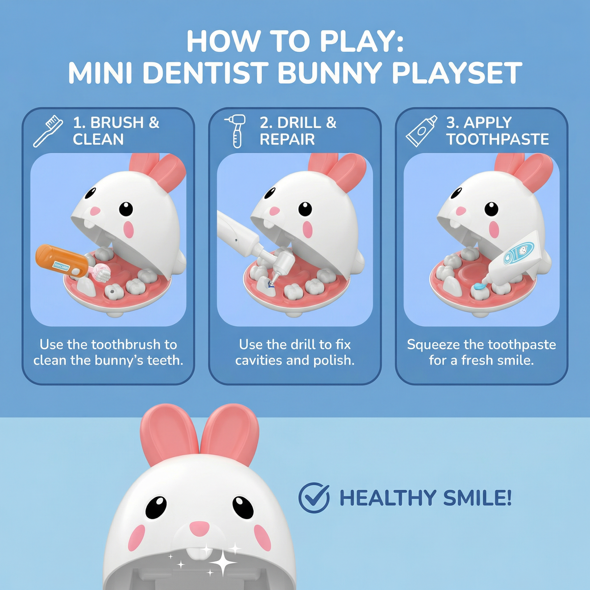 Mini Dentist Bunny Playset