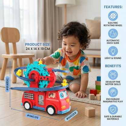 Firefighter Duck Slide Car Toy