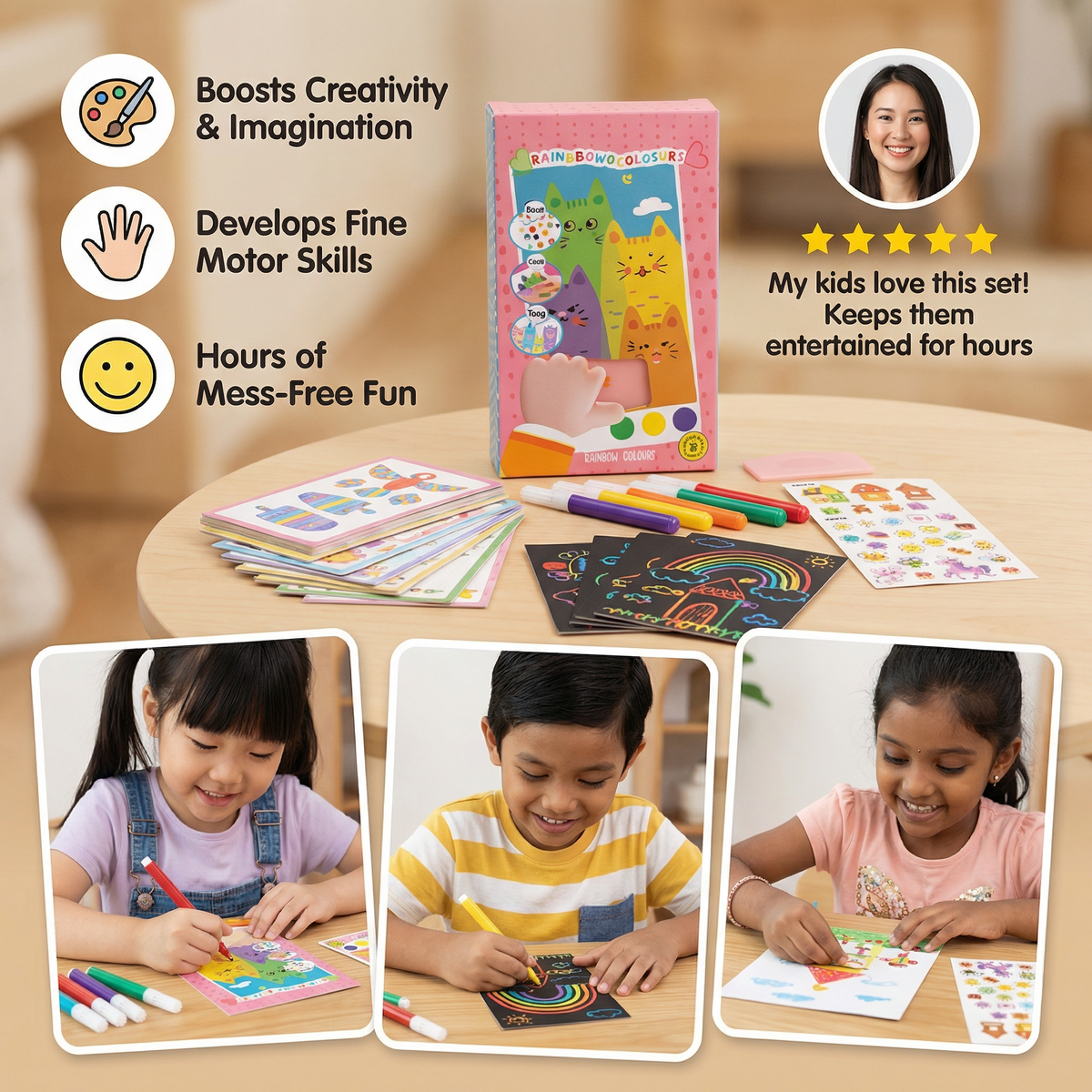 Creative Rainbow Colours Scribble Art Set