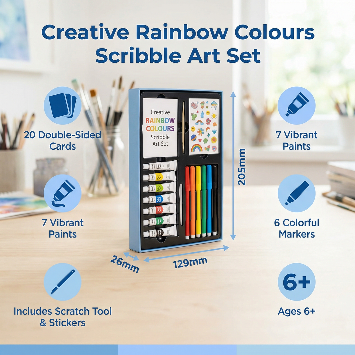 Creative Rainbow Colours Scribble Art Set