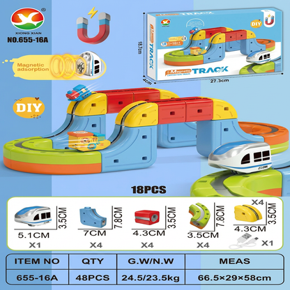 Magnetic Cube Track Railway Toy for Kids