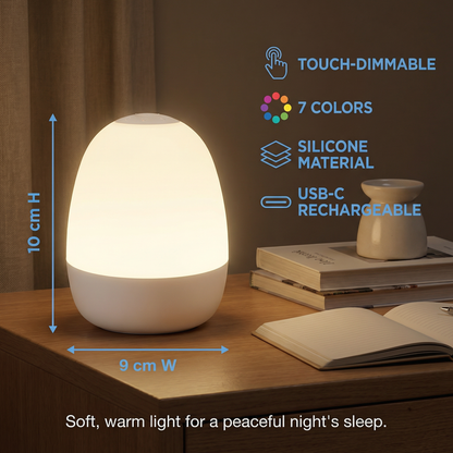 Egg-Shaped LED Night Light Made of Silicone