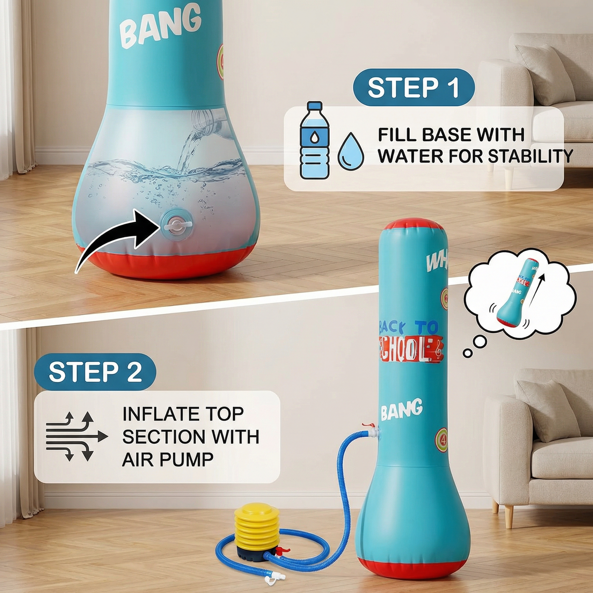 Inflatable Children’s Punching Bag with Water Filling