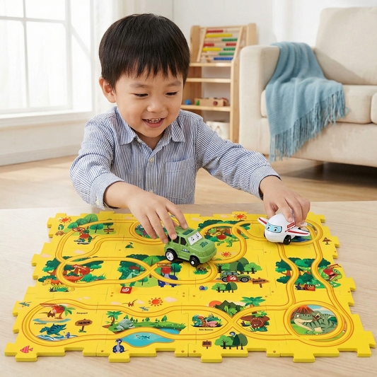 Puzzle Track Building Block Race