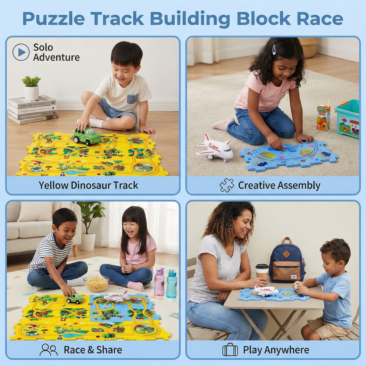 Puzzle Track Building Block Race