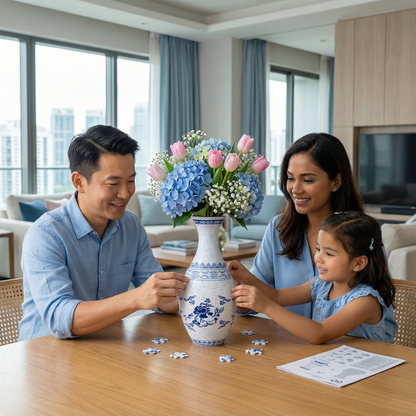Elegant 3D Puzzle Vase – Usable for Real Flowers