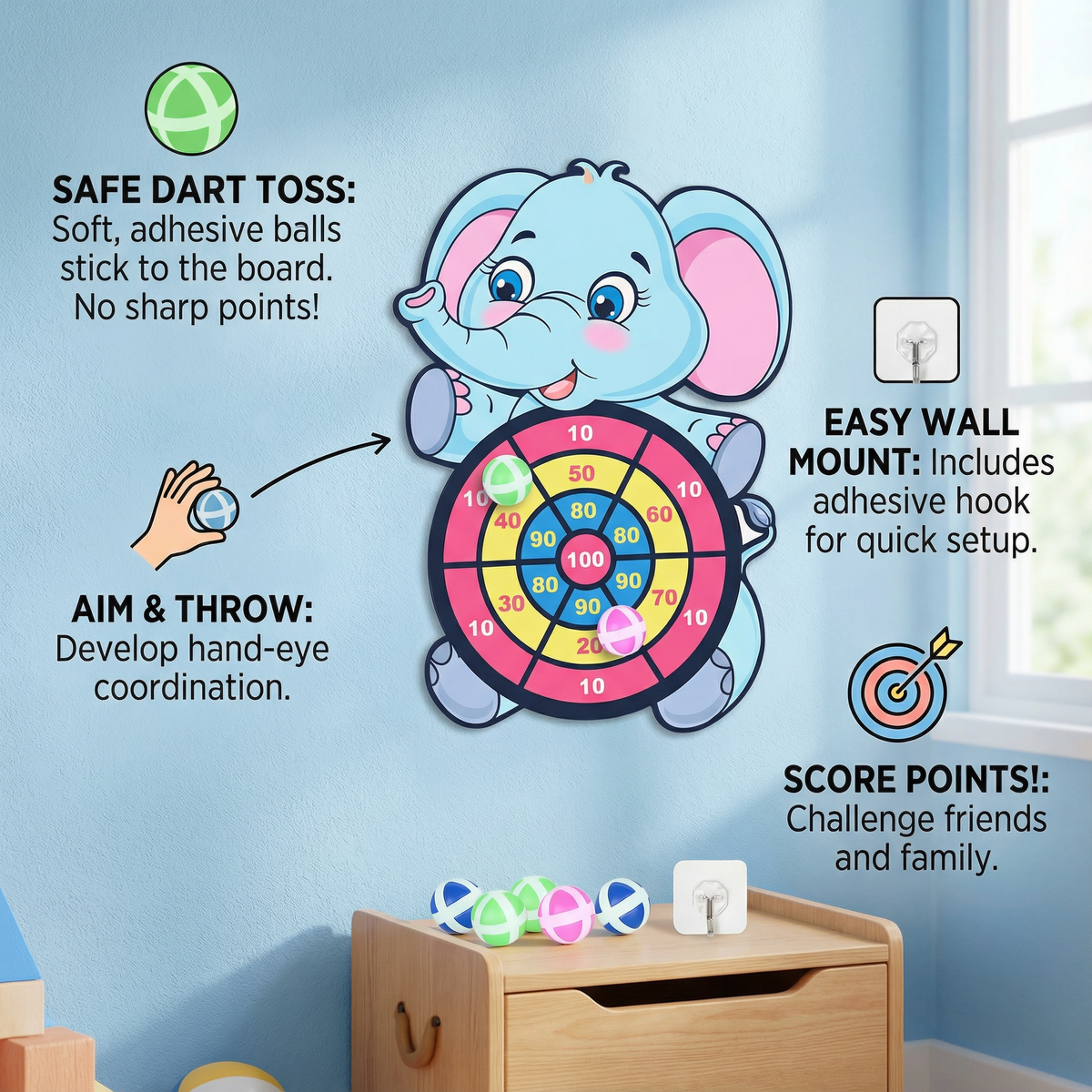 Cute Kids’ Dart Toss Game