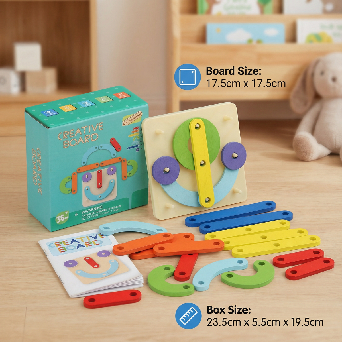 Creative Letters, Numbers, and Shapes Learning Board