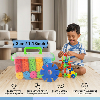 Snowflake-Shaped Montessori Building Blocks