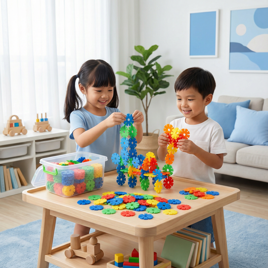 Snowflake-Shaped Montessori Building Blocks