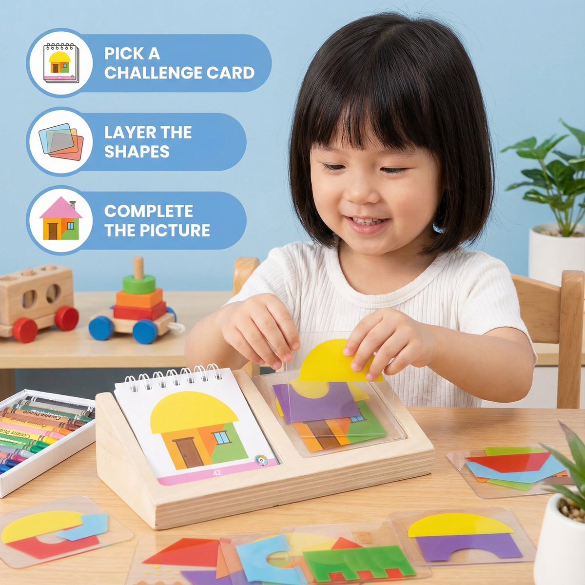 Geometric Colours and Shapes Puzzle Game – Promotes Logical Thinking