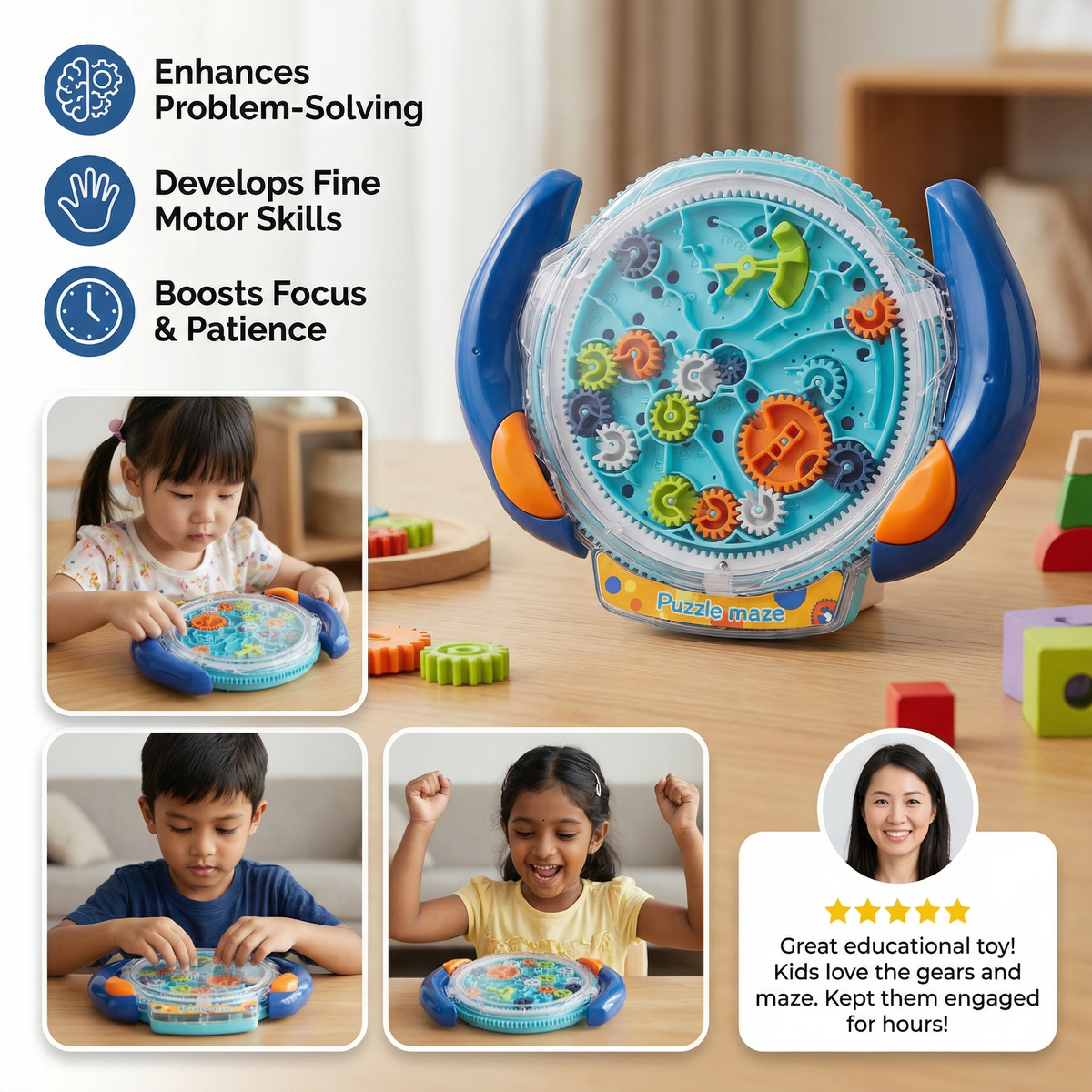 3D Ball Maze Wheel – Skill and Learning Game